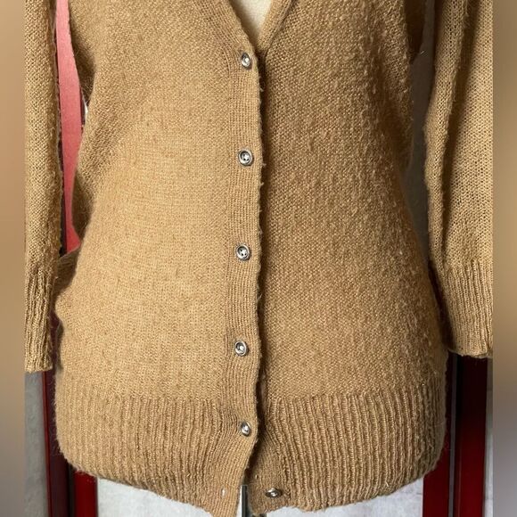 J. Crew Tan V-Neck Cardigan w/Snap Buttons Down the Center *Wool* (Small) - Picture 11 of 11
